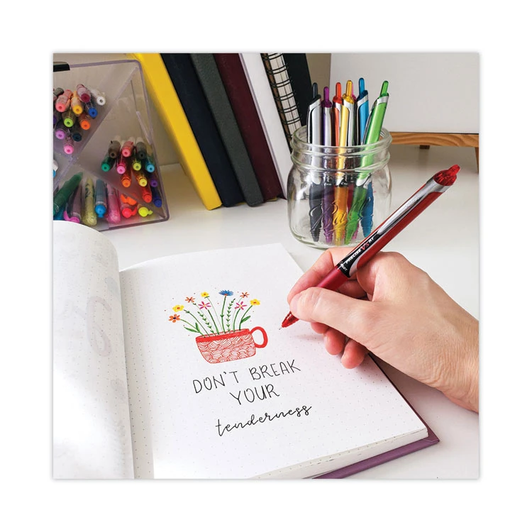 Pilot Precise V5RT Roller Ball Pen, Retractable, Extra-Fine 0.5 Mm, Red Ink, Red Barrel 7 Pilot Precise V5RT Roller Ball Pen, Retractable, Extra-Fine 0.5 Mm, Red Ink, Red Barrel - Image 5