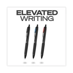 Uniball® 207 Plus+ Gel Pen, Retractable, Medium 0.7 Mm, Assorted Ink Colors, Black Barrel, 6/Pack -Bostitch Shop 803235