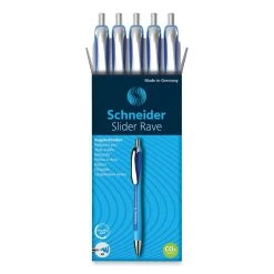 Schneider® Slider Rave XB Ballpoint Pen, Retractable, Extra-Bold 1.4 Mm, Blue Ink, Blue/Light Blue Barrel