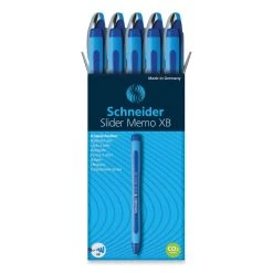 Schneider® Slider Memo XB Ballpoint Pen, Stick, Extra-Bold 1.4 Mm, Blue Ink, Blue/Light Blue Barrel, 10/Box