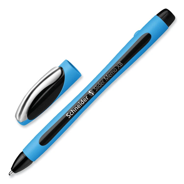 Schneider® Slider Memo XB Ballpoint Pen, Stick, Extra-Bold 1.4 Mm, Black Ink, Black/Light Blue Barrel, 10/Box 5 Schneider® Slider Memo XB Ballpoint Pen, Stick, Extra-Bold 1.4 Mm, Black Ink, Black/Light Blue Barrel, 10/Box - Image 3