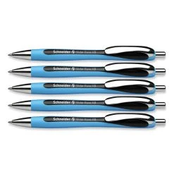 Schneider® Slider Rave XB Ballpoint Pen, Retractable, Extra-Bold 1.4 Mm, Black Ink, Black/Light Blue Barrel 11 Schneider® Slider Rave XB Ballpoint Pen, Retractable, Extra-Bold 1.4 Mm, Black Ink, Black/Light Blue Barrel -Bostitch Shop 813942