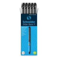 Schneider® Slider Basic Ballpoint Pen, Stick, Fine 0.7 Mm, Black Ink, Black Barrel, 10/Box -Bostitch Shop 814025