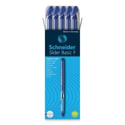 Schneider® Slider Basic Ballpoint Pen, Stick, Fine 0.7 Mm, Blue Ink, Blue Barrel, 10/Box -Bostitch Shop 814026