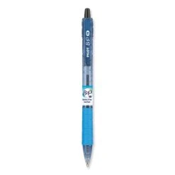 Pilot B2P Bottle-2-Pen Recycled Ballpoint Pen, Retractable, Medium 1 Mm, Black Ink, Translucent Blue Barrel, Dozen