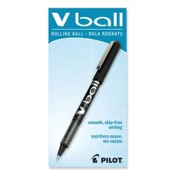 Pilot VBall Liquid Ink Roller Ball Pen, Stick, Extra-Fine 0.5 Mm, Black Ink, Black Barrel, Dozen -Bostitch Shop 824881