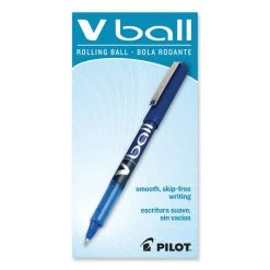 Pilot VBall Liquid Ink Roller Ball Pen, Stick, Extra-Fine 0.5 Mm, Blue Ink, Blue Barrel, Dozen -Bostitch Shop 824885