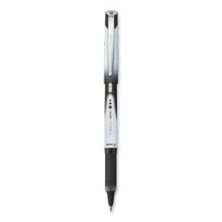 Pilot VBall Grip Liquid Ink Roller Ball Pen, Stick, Extra-Fine 0.5 Mm, Black Ink, Black/White Barrel, Dozen