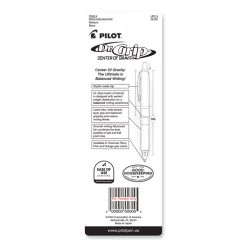Pilot Dr. Grip Center Of Gravity Ballpoint Pen, Retractable, Medium 1 Mm, Black Ink, Silver/Charcoal Grip Barrel -Bostitch Shop 824916