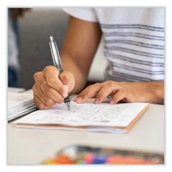 Pilot Dr. Grip Center Of Gravity Ballpoint Pen, Retractable, Medium 1 Mm, Black Ink, Silver/Charcoal Grip Barrel -Bostitch Shop 824917