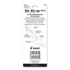 Pilot Dr. Grip 4 + 1 Multi-Color Ballpoint Pen/Pencil, Retractable, 0.7 Mm Pen/0.5mm Pencil, Black/Blue/Green/Red Ink, Black Barrel -Bostitch Shop 824940