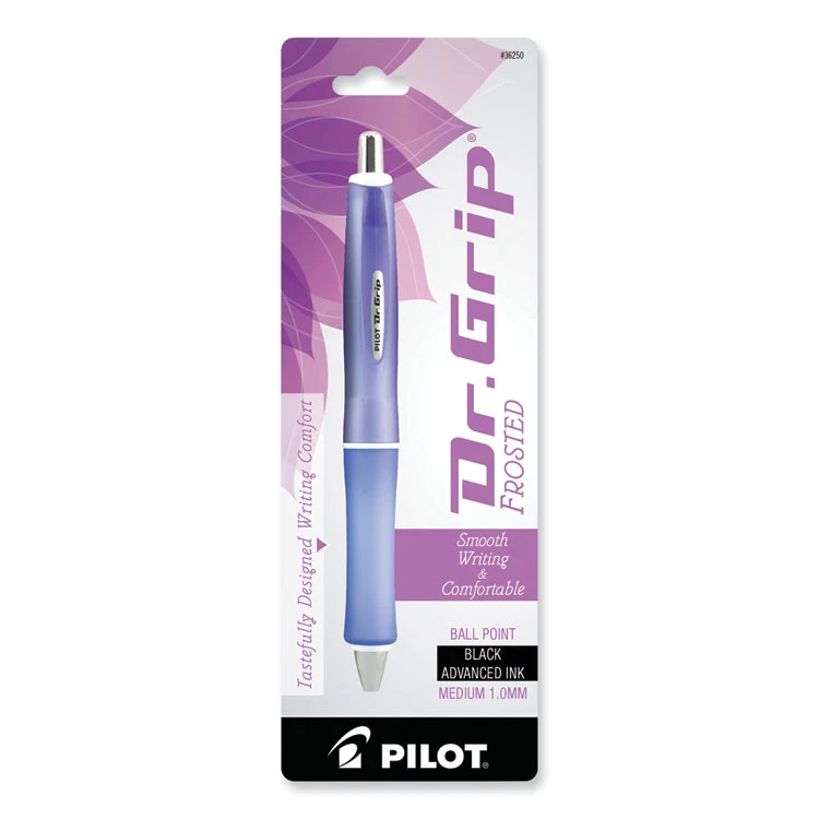 Pilot Dr. Grip Frosted Advanced Ink Ballpoint Pen, Retractable, Medium 1 Mm, Black Ink, Purple Barrel 4 Pilot Dr. Grip Frosted Advanced Ink Ballpoint Pen, Retractable, Medium 1 Mm, Black Ink, Purple Barrel - Image 2