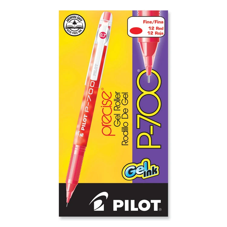 Pilot Precise P-700 Gel Pen, Stick, Fine 0.7 Mm, Red Ink, Red Barrel, Dozen 4 Pilot Precise P-700 Gel Pen, Stick, Fine 0.7 Mm, Red Ink, Red Barrel, Dozen - Image 2
