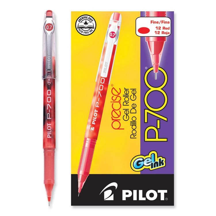 Pilot Precise P-700 Gel Pen, Stick, Fine 0.7 Mm, Red Ink, Red Barrel, Dozen 5 Pilot Precise P-700 Gel Pen, Stick, Fine 0.7 Mm, Red Ink, Red Barrel, Dozen - Image 3