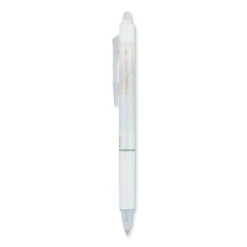 Pilot FriXion Clicker Design Erasable Gel Pen, Retractable, Extra-Fine 0.5 Mm, Black Ink, White Barrel, Dozen