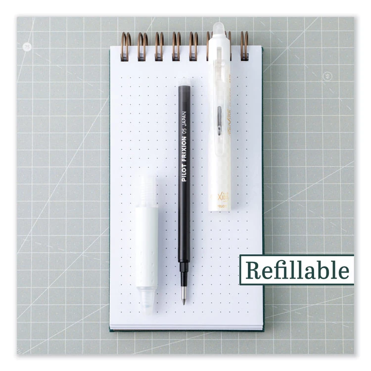 Pilot FriXion Clicker Design Erasable Gel Pen, Retractable, Extra-Fine 0.5 Mm, Black Ink, White Barrel, Dozen 6 Pilot FriXion Clicker Design Erasable Gel Pen, Retractable, Extra-Fine 0.5 Mm, Black Ink, White Barrel, Dozen - Image 4