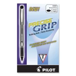 Pilot Precise Grip Roller Ball Pen, Stick, Extra-Fine 0.5 Mm, Black Ink, Black Barrel -Bostitch Shop 827014