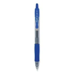 Pilot G2 Premium Gel Pen, Retractable, Fine 0.7 Mm, Blue Ink, Smoke Barrel, 2/Pack