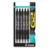 Pilot G2 Fashion Premium Gel Pen, Retractable, Fine 0.7 Mm, Black Ink, Assorted Barrel Colors, 5/Pack -Bostitch Shop 827063