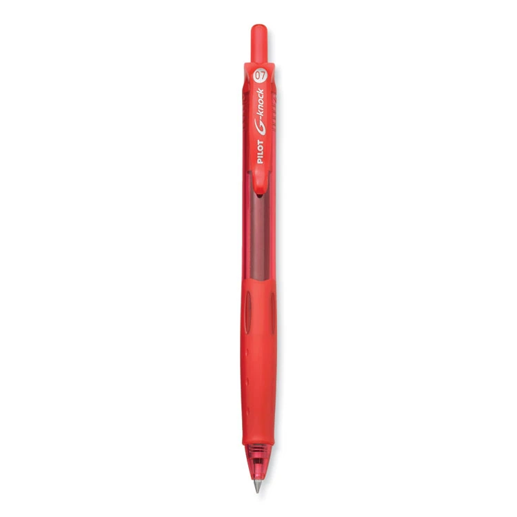 Pilot G-Knock BeGreen Gel Pen, Retractable, Fine 0.7 Mm, Red Ink, Red Barrel, Dozen 3 Pilot G-Knock BeGreen Gel Pen, Retractable, Fine 0.7 Mm, Red Ink, Red Barrel, Dozen