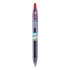 Pilot B2P Bottle-2-Pen Recycled Gel Pen, Retractable, Fine 0.7 Mm, Red Ink, Translucent Blue Barrel