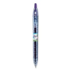 Pilot B2P Bottle-2-Pen Recycled Gel Pen, Retractable, Fine 0.7 Mm, Purple Ink, Translucent Blue Barrel