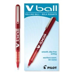 Pilot VBall Liquid Ink Roller Ball Pen, Stick, Extra-Fine 0.5 Mm, Red Ink, Red Barrel, Dozen -Bostitch Shop 827172