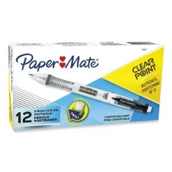 Paper Mate Clear Point Mechanical Pencil, 0.5 Mm, HB (#2.5), Black Lead, Black Barrel -Bostitch Shop 835217