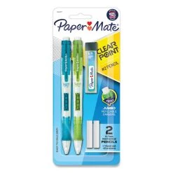 Paper Mate Clear Point Mechanical Pencil, 0.7 Mm, HB (#2.5), Black Lead, Randomly Assorted Barrel Colors, 2/Pack