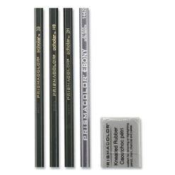 Prismacolor Scholar Graphite Pencil Set, 2 Mm, Assorted Lead Hardness Ratings, Black Lead, Dark Green Barrel, 4/Set