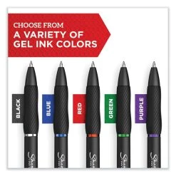 Sharpie® S-Gel™ S-Gel High-Performance Gel Pen, Retractable, Medium 0.7 Mm, Purple Ink, Black Barrel, Dozen -Bostitch Shop 837526