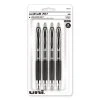 Uniball® Signo 207 Gel Pen, Retractable, Medium 0.7 Mm, Black Ink, Translucent Black Barrel, 4/Pack