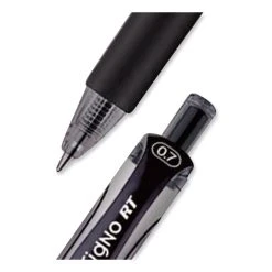 Uniball® Signo Gel Pen, Retractable, Medium 0.7 Mm, Black Ink, Black/Metallic Accents Barrel, Dozen -Bostitch Shop 841351