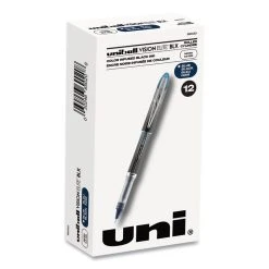 Uniball® VISION ELITE Roller Ball Pen, Stick, Extra-Fine 0.5 Mm, Blue-Black Ink, Black/Blue Barrel