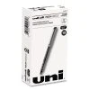 Uniball® VISION Needle Roller Ball Pen, Stick, Fine 0.7 Mm, Black Ink, Silver Barrel, Dozen