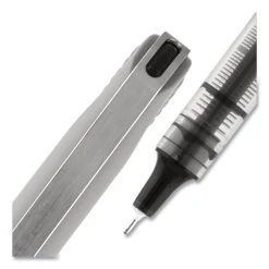 Uniball® VISION Needle Roller Ball Pen, Stick, Fine 0.7 Mm, Black Ink, Silver Barrel, Dozen -Bostitch Shop 841437