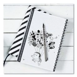 Uniball® VISION Needle Roller Ball Pen, Stick, Fine 0.7 Mm, Black Ink, Silver Barrel, Dozen -Bostitch Shop 841441