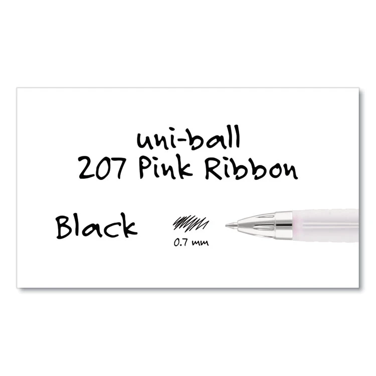 Uniball® 207 Office Pack Gel Pen, Retractable, Medium 0.7 Mm, Black Ink, Pink Barrel, 36/Pack 9 Uniball® 207 Office Pack Gel Pen, Retractable, Medium 0.7 Mm, Black Ink, Pink Barrel, 36/Pack - Image 7