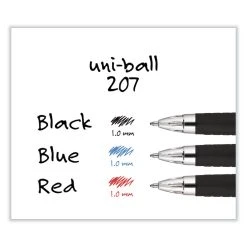 Uniball® Signo 207 Gel Pen, Retractable, Bold 1 Mm, Black Ink, Translucent Black Barrel, Dozen -Bostitch Shop 842020