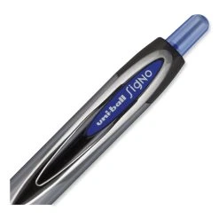 Uniball® Signo 207 Gel Pen, Retractable, Bold 1 Mm, Blue Ink, Black/Blue Barrel, Dozen -Bostitch Shop 842029
