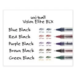 Uniball® VISION ELITE BLX Series Roller Ball Pen, Stick, Bold 0.8 Mm, Assorted Ink And Barrel Colors, 5/Pack 19 Uniball® VISION ELITE BLX Series Roller Ball Pen, Stick, Bold 0.8 Mm, Assorted Ink And Barrel Colors, 5/Pack -Bostitch Shop 842067