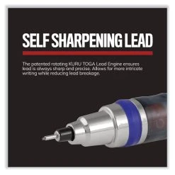 Uniball® KuruToga Mechanical Pencil, 0.7 Mm, HB (#2), Black Lead, Black/Green Barrel -Bostitch Shop 842111