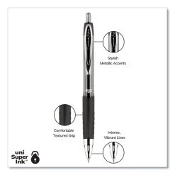 Uniball® Signo 207 Gel Pen Value Pack, Retractable, Medium 0.7 Mm, Black Ink, Translucent Black Barrel, 36/Box -Bostitch Shop 842158