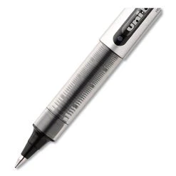 Uniball® VISION Roller Ball Pen, Stick, Fine 0.7 Mm, Black Ink, Silver Barrel, 36/Pack -Bostitch Shop 842182