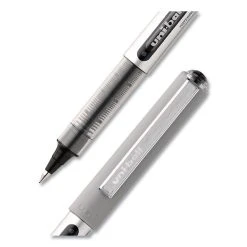 Uniball® VISION Roller Ball Pen, Stick, Fine 0.7 Mm, Black Ink, Silver Barrel, 36/Pack -Bostitch Shop 842184