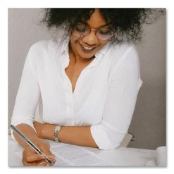 Uniball® VISION Roller Ball Pen, Stick, Fine 0.7 Mm, Black Ink, Silver Barrel, 36/Pack -Bostitch Shop 842186