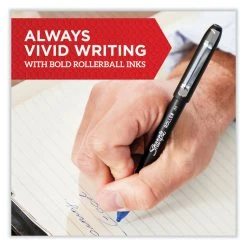 Sharpie® Roller Professional Design Roller Ball Pen, Stick, Fine 0.5 Mm, Black Ink, Black Barrel, Dozen -Bostitch Shop 843373