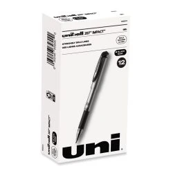 Uniball® 207 Impact Gel Pen, Stick, Bold 1 Mm, Black Ink, Silver/Black Barrel
