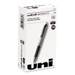 Uniball® 207 Impact Gel Pen, Retractable, Bold 1 Mm, Black Ink, Black Barrel