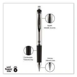 Uniball® 207 Impact Gel Pen, Retractable, Bold 1 Mm, Black Ink, Black Barrel -Bostitch Shop 843657